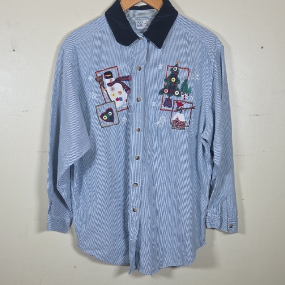 Vintage Studio Collection Woman Christmas Button Down Shirt Size 20W - Picture 1 of 8